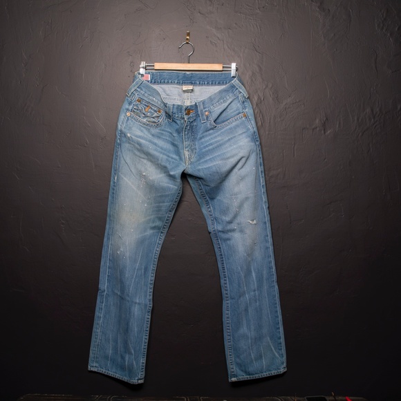 True Religion Ricky Factory Pink Paint Spatter 34 - Picture 3 of 8